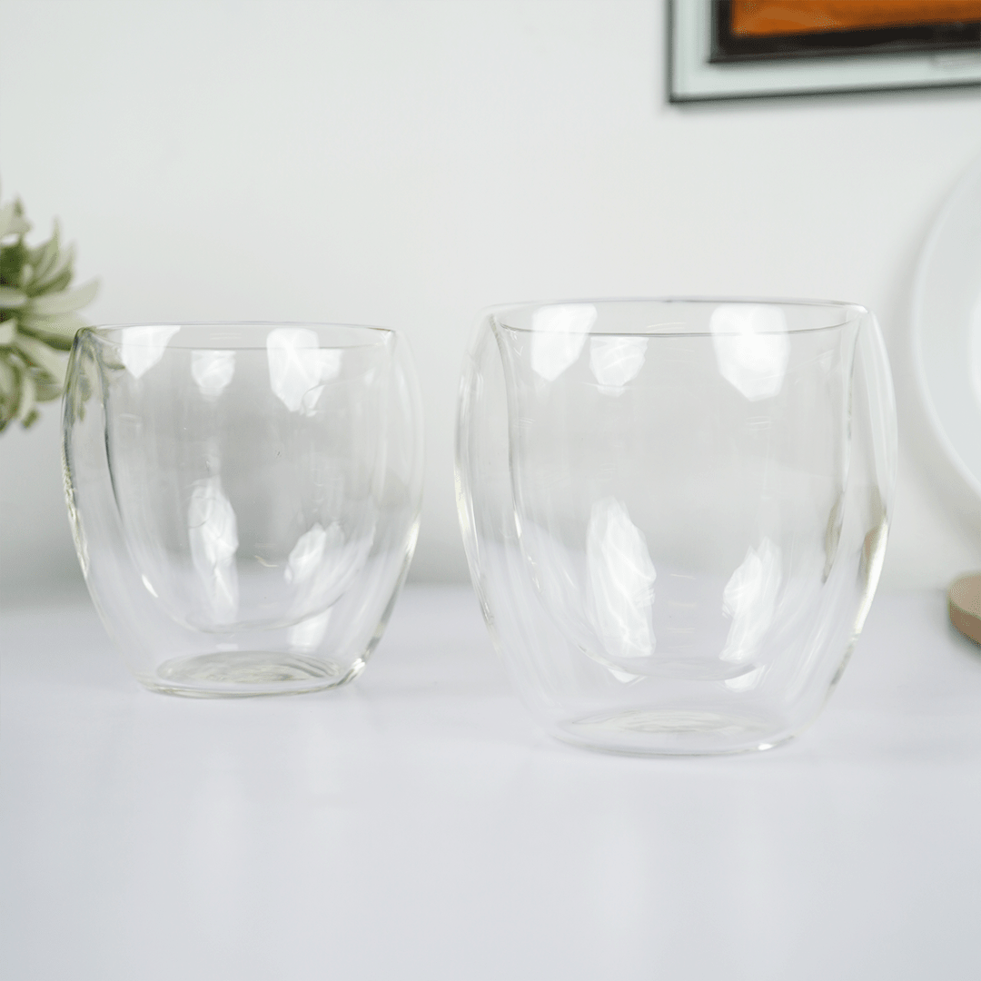 Double Wall Glass Cups | Heat Resistant Clear Glass for Coffee, Tea & Drinks - Memories InsiteDOUBLE WALL GLASS CUPS-1
